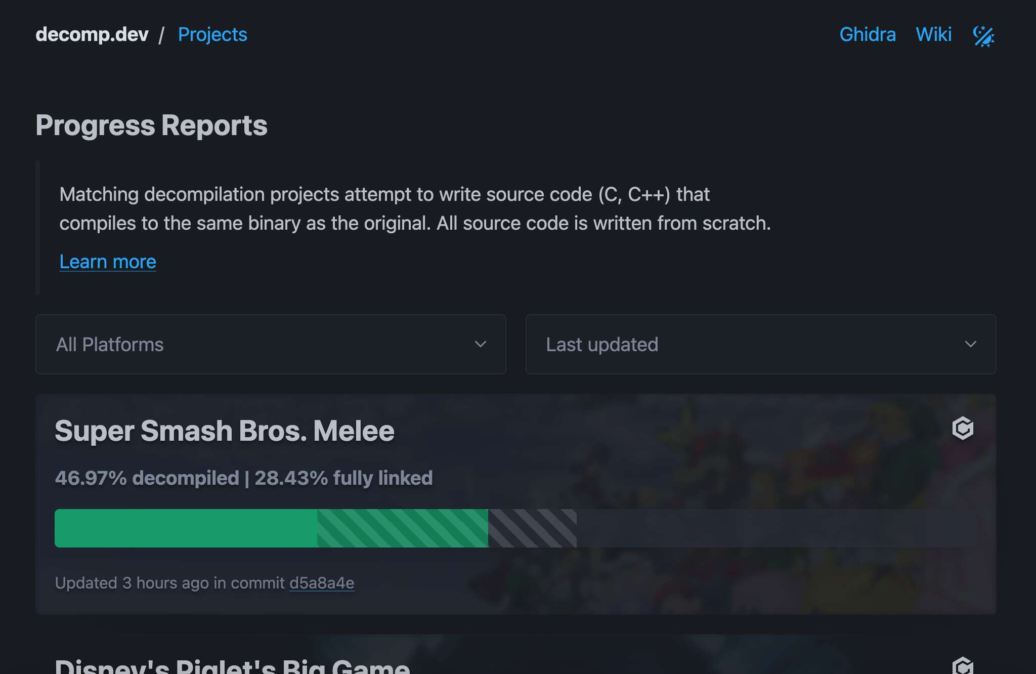 Screenshot of Decomp.dev